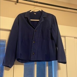 Short blue vintage chore coat